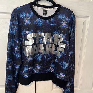 Star Wars Galaxy Long Sleeve Crop Sweatshirt